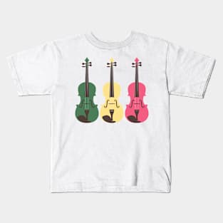 A Serenade of Strings in Pink, Green and Yellow Kids T-Shirt